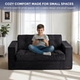 thumbnail image 3 of Black 2-Seat Bean Bag Loveseat Sofa Couch with Tufted Cushion and Pillows, Boneless Cloud Sofa, No Assembly Required, 3 of 7
