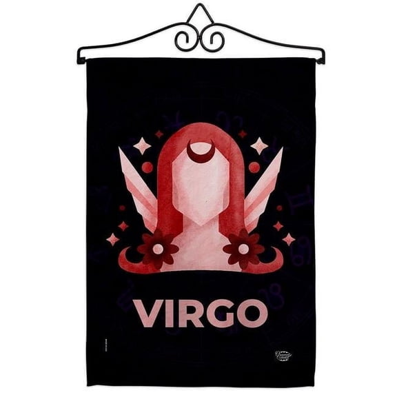 Ornament Collection GS190028-BO-02 13 x 18.5 in. Virgo Garden Flag Set for Interests Zodiac Double-Sided Decorative Vertical Flags & House Decoration Banner Yard Gift