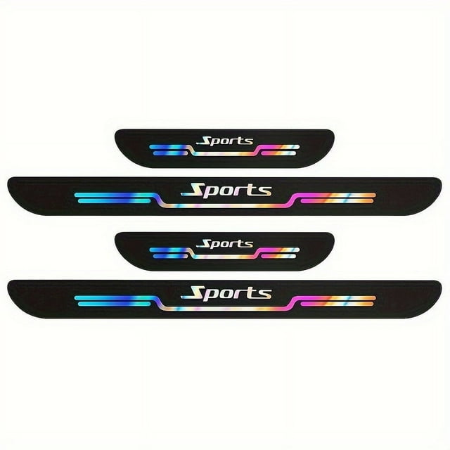 SUTENGDA 4pcs Laser-Cut Car Door Sill Protector Set - Scratch & Collision Resistant Trim for Enhanced Vehicle Aesthetics