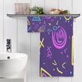 thumbnail image 5 of Hand Drawn Geometric Pattern 2 Piece Cotton Bath and Face Towel Set Soft and Absorbent, for Beach Pool Bathroom, 5 of 7