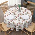 thumbnail image 3 of White Christmas Gnome Pattern Round Tablecloth 60"x60",Wrinkle Wipeable Table Cloth for Kitchen Dining Room Picnic Patio Party, 3 of 6