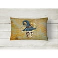 thumbnail image 2 of Carolines Treasures BB5126PW1216 Day of the Dead Witch Skull Canvas Fabric Decorative Pillow, 12H x16W, multicolor, 2 of 3