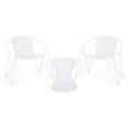 thumbnail image 1 of Noble House Erikson 3 Piece Outdoor Iron Conversation Set in Matte White, 1 of 11
