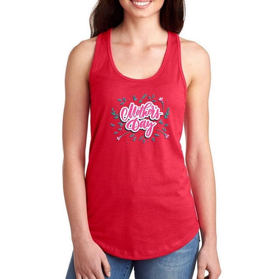Mothers Day Pink Cute Flowers Racerback Tank Women -Image by Shutterstock, Female XX-Large
