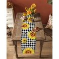 thumbnail image 4 of Sunflowers Burlap Cotton Table Runner 13x120 Inches Long, Black White Check Sunshine Buffalo Bee Farmhouse Table Runners, Outdoor Dining Tablecloths Decor for Baby Shower/Party/Wedding, 4 of 6
