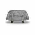 thumbnail image 4 of Tribal Ottoman Cover, Black White Aztec Border, 2 Piece Slipcover Set with Ruffle Skirt for Square Round Cube Footstool Decorative Home Accent, Standard Size, Black and White, by Ambesonne, 4 of 5