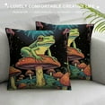thumbnail image 3 of JRXY  Frog Mushroom a Blessing Throw Pillow Case, Funny Animal Decor,Motivational Encouragement Quote for Living Room Bedroom Couch Sofa,Gifts for Frog Lovers White, 3 of 5
