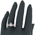 thumbnail image 2 of Pear Cut Pink Morganite Halo Wedding Ring Set 18K White Gold 2.20 Carat (G,VS1), 2 of 5