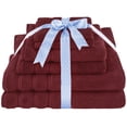 thumbnail image 3 of American Soft Linen Turkish 6 Piece Towel Set, 100% Cotton Premium Soft Bathroom Towels, Bordeaux Red, 3 of 9