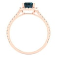 thumbnail image 4 of 1.86 ct Emerald Cut Natural London Blue Topaz Solitaire with Accents Engagement Ring for Women in 18K Rose Gold, 4 of 5