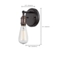 thumbnail image 2 of Nuvo Lighting Nuvo Vintage 1-Light Wall Sconce Bronze Bronze, 2 of 2
