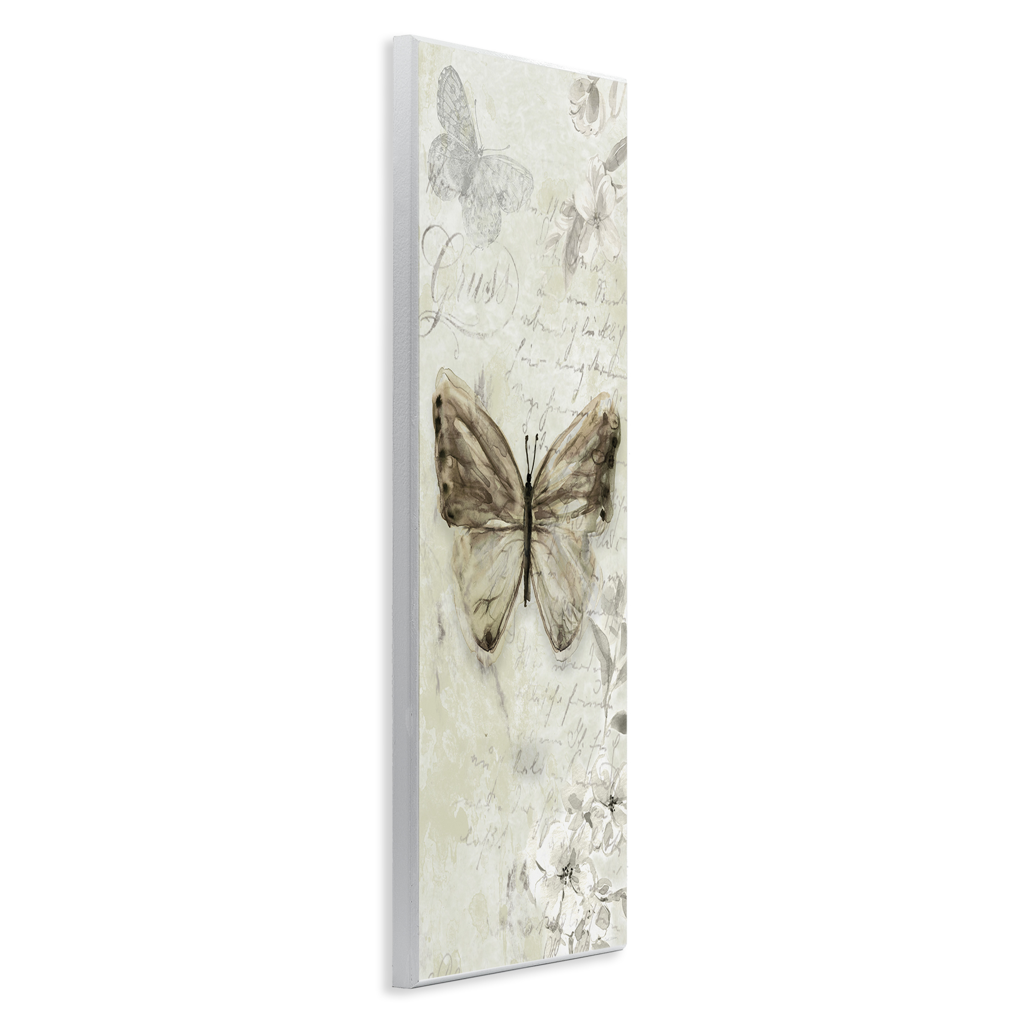 Stupell Industries Vintage Patterned Butterfly Animals & Insects Painting Unframed Art Print Wall Art, 7 x 17