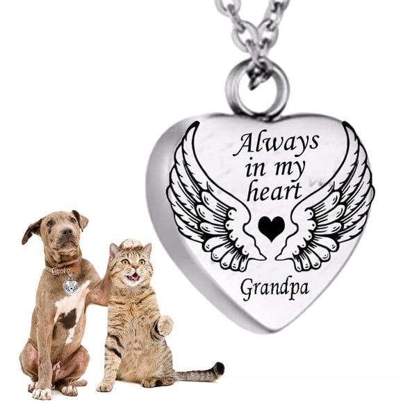 Urn Necklace Plated Heart Shaped Memorial Pendant Cremation Jewelry for Ashes