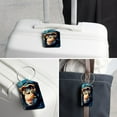 thumbnail image 6 of Monkey Square PU Leather Luggage Tags, 2 Pack, with Privacy Cover and Stainless Steel Ring - Suitable for Travel, Backpack, Handbag - Bag Tags, Handbag Tags, 6 of 7