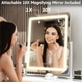 thumbnail image 4 of FENNIO Vanity Mirror with Lights 22 Inch- LED Lighted Makeup Mirror,Large Makeup Mirror with Lights,Touch Screen with 3-Color Lighting,Led Mirror Makeup,Dimmable(White), 4 of 8