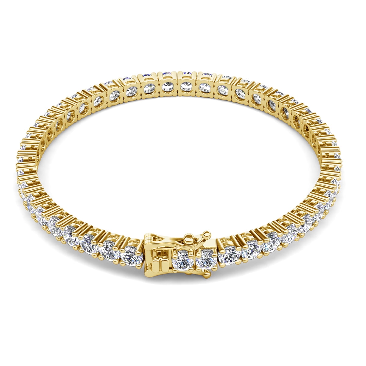 Cate & Chloe Kaylee 18k Yellow Gold Plated Tennis Bracelet with Simulated Diamonds Gift for Women