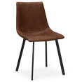 thumbnail image 1 of Bouclair Rust Textured Faux Leather and Metal Dining Chair, 1 of 10