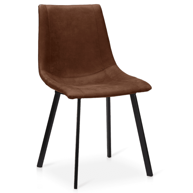 Bouclair Chaise de Salle à Manger en Similicuir Texturé Rouille et Métal