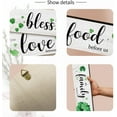 thumbnail image 3 of 4 Pcs Green Clover Wooden Wall Sign, Family Food Bless Love Wooden Wall Decor Inspirational Wall Art Plant Print Wood Wall Art for Living Room Bathroom, 3.94×11.81 Inch, 3 of 7