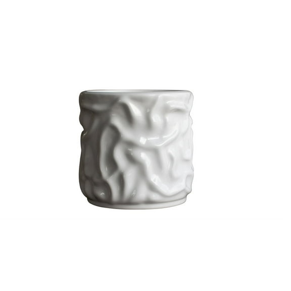 BIDK Home Swoon Shiny Finish Ceramic Pot - 6.25" - White