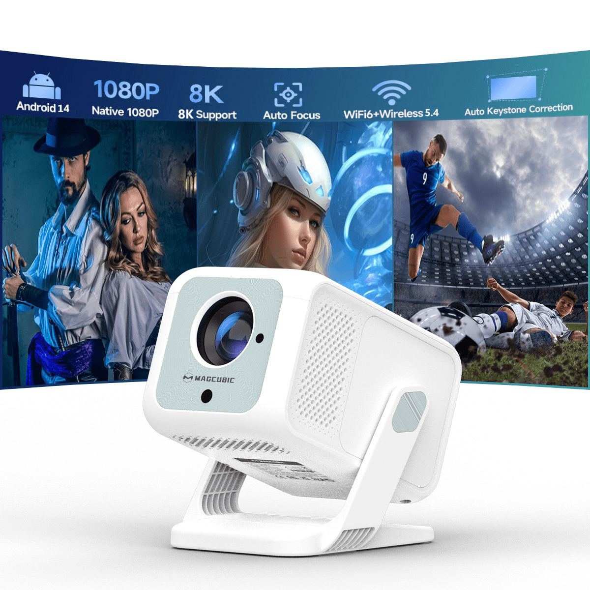 Nebula Capsule Smart Wi-Fi Mini Projector, Portable 100' Movie