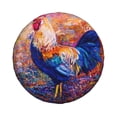 thumbnail image 2 of Easygdp Rooster Oil Painting Automobile Tire Dust Cover, 14-17in Spare Tire Cover Universal Fit for Trailer, Car, Truck, SUV, Jeep - 16 inch, 2 of 9
