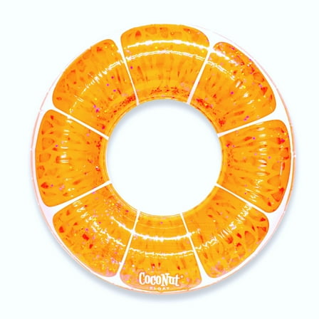 CocoNut Outdoor Tangerine Orange Glitter - 42" x 42" Pool Float – Inflatable Pool Ring – Durable Long Lasting Lounge Tube and Water Toy – Fun Decoration for Parties, Events. Ages 8 