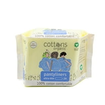 Cottons Organic | Panty Liners for Women | 24-Individually Wrapped | Light Absorbency (1 Pack of 24)