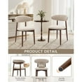 thumbnail image 3 of EOP Wooden Dining Chairs Set of 6, Farmhouse Kitchen Side Chairs with Foot Pegs, Mid-Century Modern Fabric Upholstered Dining Room Chairs for Kitchen, Dining Room, Beige, 3 of 8