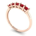 thumbnail image 2 of 0.35 ctw Wedding Band for Women - 18K Rose Gold Simulated Ruby Stackable Eternity Ring, 2 of 6