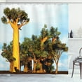 thumbnail image 1 of Ambesonne Exotic Shower Curtain, Tropical Baobabs, 69"Wx84"L, Pale Blue Ginger, 1 of 3