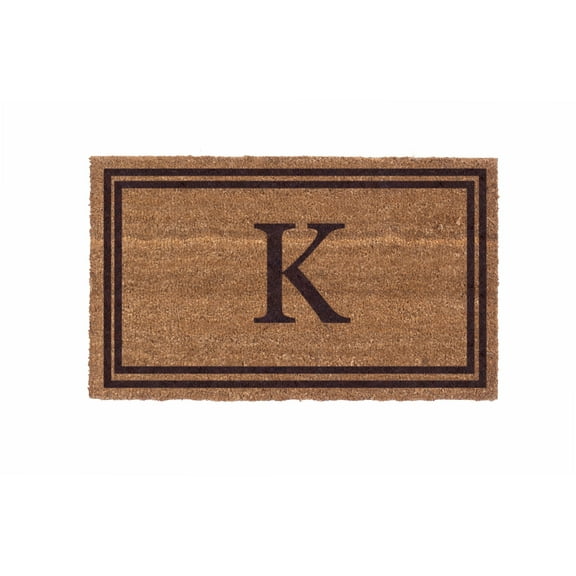 CocoMatsNMore Monogram (Y) Vinyl Backed Brown Double Border Doormats 38" x 60"