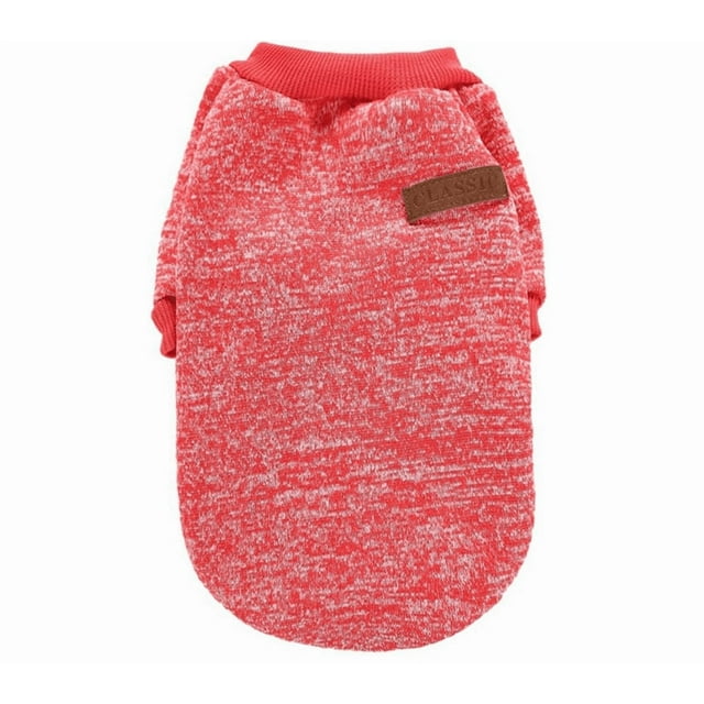 Dog Sweaters for Small Dogs Classic Winter Fleece Clothes Warm Soft Dog Sweatshirt Outfit for Dogs Cats Pet Apparel - (Red,M)