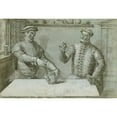 thumbnail image 2 of Ludger Tom Ring the Younger 18x14 Black Ornate Wood Framed Double Matted Museum Art Print Titled - A Double Portrait of Hans Furraht and Jacob Von Der Burch (1560), 2 of 5