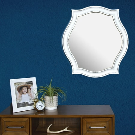 Scalloped Mirror - Whitewash Scallop Framed Wall Mirror 25