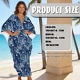 thumbnail image 7 of Xoenoiee Coral Fish Print Womens Caftan Kaftan Dress Short Sleeve Swimsuit Cover up V-Neck Loungewear Mumu Dresses Casual Maxi Beach Dress for Hawaii Tropical Resort, 7 of 7