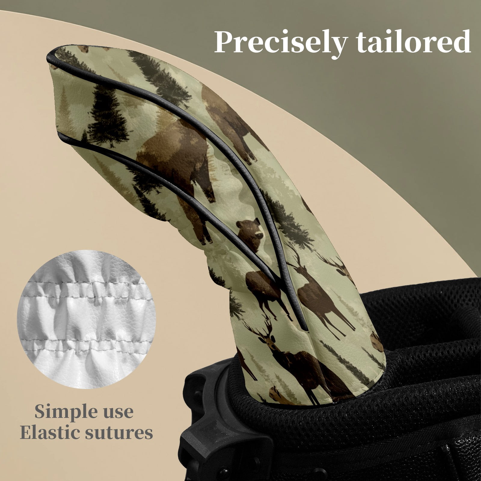 Golf Club Head Covers Forest Animals Premium Plush Velvet Lining, Waterproof Golf Headcovers Driver & Fairway Woods for Scratch Protection Novelty Gift for Men & Women