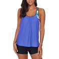 thumbnail image 3 of Racerback Tankini Swimsuit Patchwork Sport 2 Pieces Bathing Suit for Women, 3 of 4