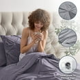 thumbnail image 5 of Virtu Twin XL Comforter Set, Bed In A Bag 5 Pc Pleated Bedding Set, Dusty Purple, 5 of 10