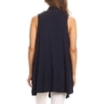 thumbnail image 4 of Women's Casual Open Draped Front Solid Cardigan Vest, 4 of 6
