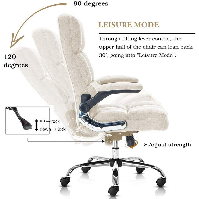 SP Velvet Office Chair Adjustable Tilt Angle and Flip up Arms