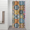 thumbnail image 2 of Blue Boho Bohemia Floral Geometric Pattern Shower Curtain 36"x72" ,Bathroom Decorative Shower Curtains Set with 12 Hooks,Modern Waterproof Washable Shower Curtain, 2 of 6