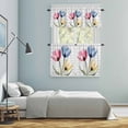 thumbnail image 6 of Colorful Tulips Kitchen Curtains Valances and Tiers Set of 3 Abstract Flowers Tier Curtains and Valance with Rod Pocket for Small Windows, 27.5"x36", 6 of 9