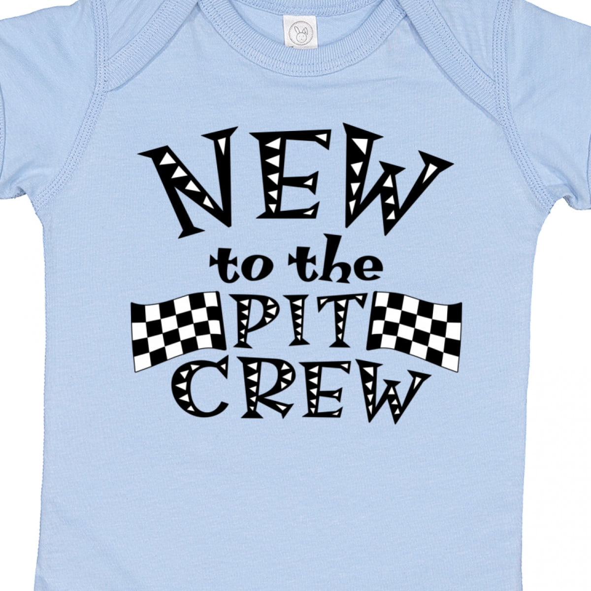 Inktastic New to the Pit Crew Racing Flags Boys or Girls Baby Bodysuit