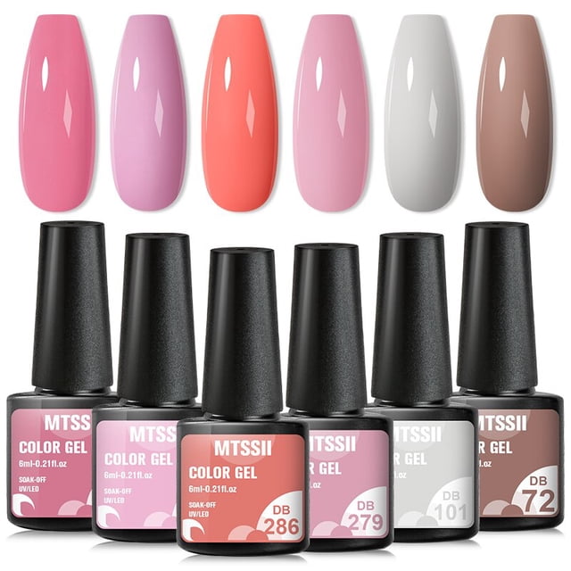 Juego de esmaltes de Gel para uñas, barniz para capa Base y superior, UV, LED, semipermanente, para manicura artística, 6 unidades por Set
