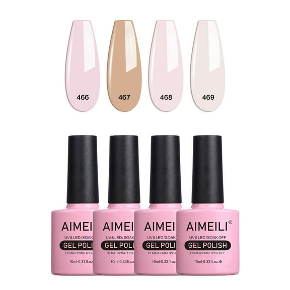 AIMEILI Soak off UV LED Gel Nail Polish Multicolour/Mix Colour/Combo Colour Set of 4pcs x 10ml - Kit Set 23