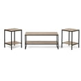 Mainstays 3Piece Coffee and End Table Set, Rustic Brown