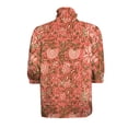 thumbnail image 6 of Endives Womens Casual Shirts 3/4 Sleeve Tops V Neck Stand Collar Blouse Beach Vacation Shirts Spring Outfit, 6 of 6