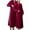 Wine Red, variant on Dyfzdhu Robes for Women Double Pocket Flannel Bathrobe Soft And Warm Faced Velvet Pajamas Home Wear Robe