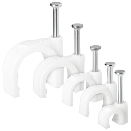 500-Pack Round Cable Wire Clips for Wall Mounting  Extension Cord Holders  and Cable Management Staples in 5 Sizes for RJ45 Ethernet Connectors  Nails Included (4mm  6mm  8mm  10mm  14mm  White) price history on PriceWatchPro